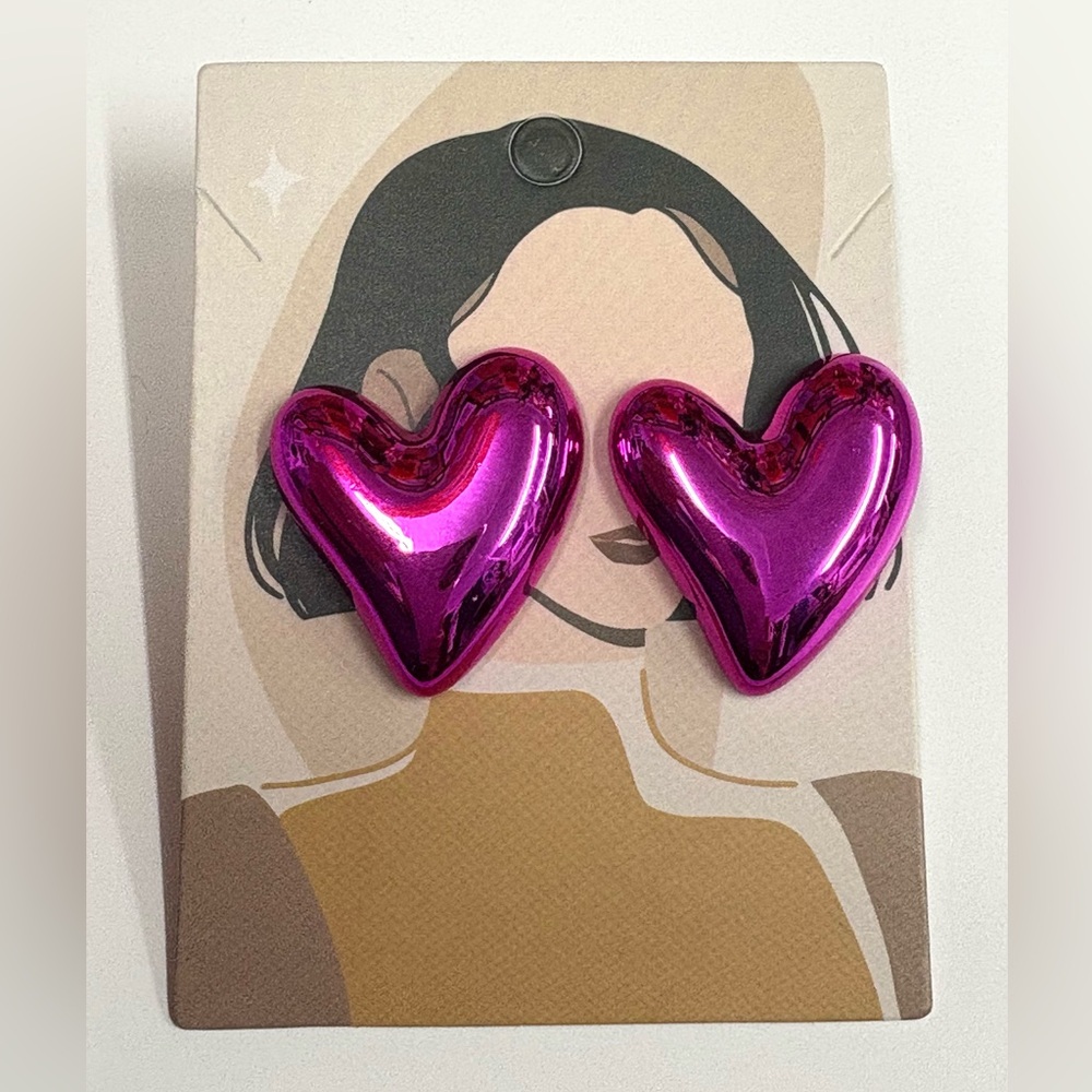 Magenta pink ballon style earrings 🩷